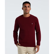 Cotton Bubble Stitch Sweater (Cabernet) 