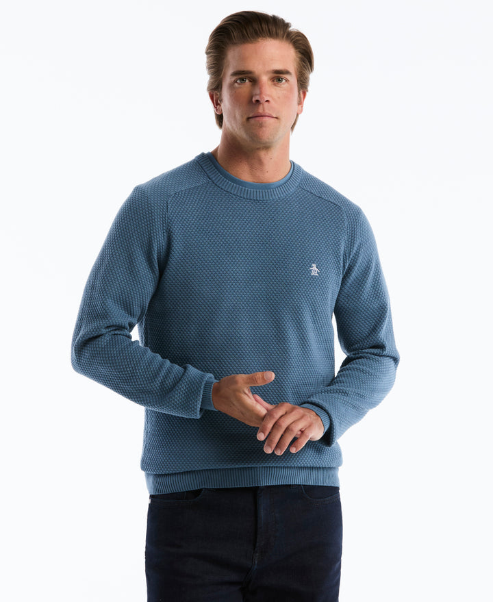 Cotton Bubble Stitch Sweater (Copen Blue) 