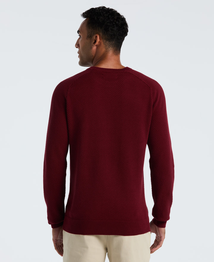 Cotton Bubble Stitch Sweater (Cabernet) 