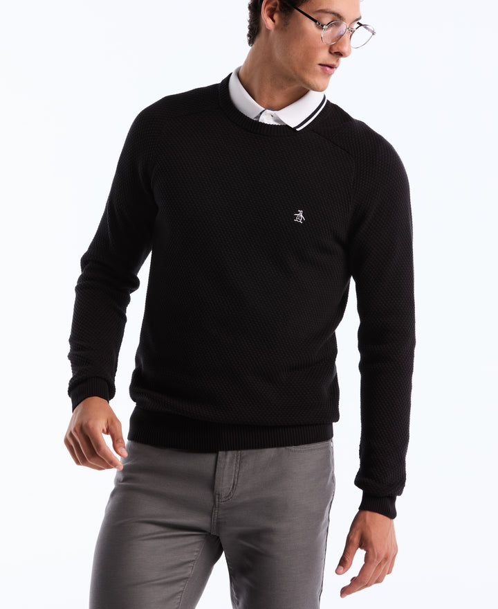 Cotton Bubble Stitch Sweater (True Black) 