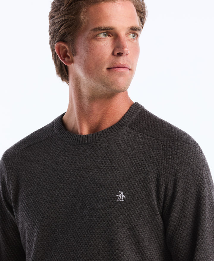 Cotton Bubble Stitch Sweater (Dark Sapphire) 