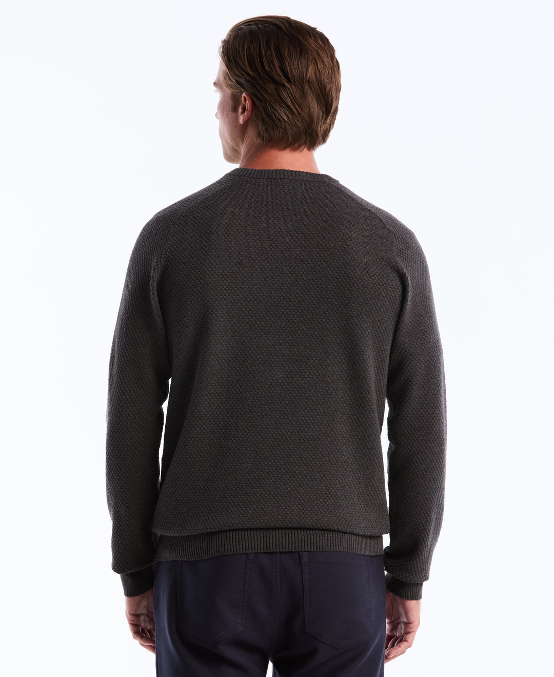 Cotton Bubble Stitch Sweater (Dk Charcoal Heather) 