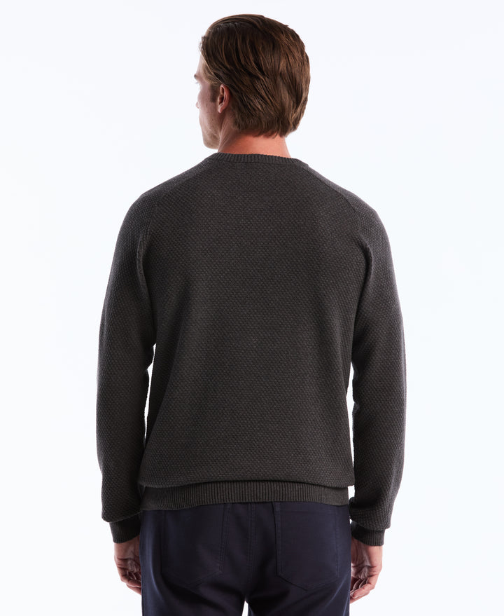 Cotton Bubble Stitch Sweater (Dk Charcoal Heather) 