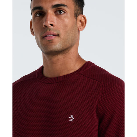 Cotton Bubble Stitch Sweater (Cabernet) 