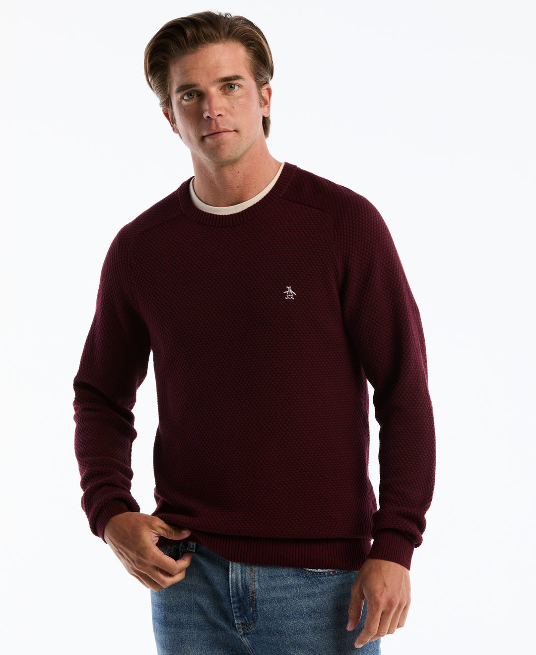 Cotton Bubble Stitch Sweater (Port Royale) 