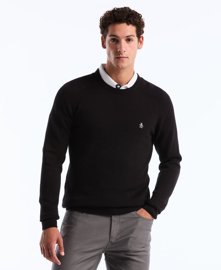 Cotton Bubble Stitch Sweater (True Black) 