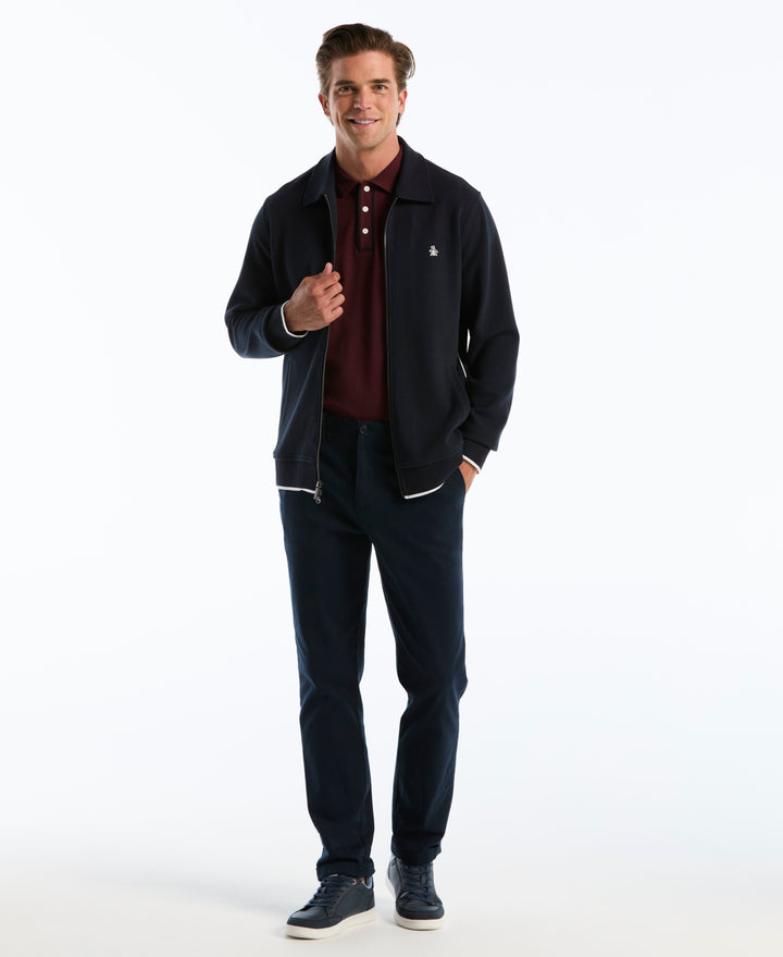 Novelty Knit Piped Track Jacket (Dark Sapphire) 