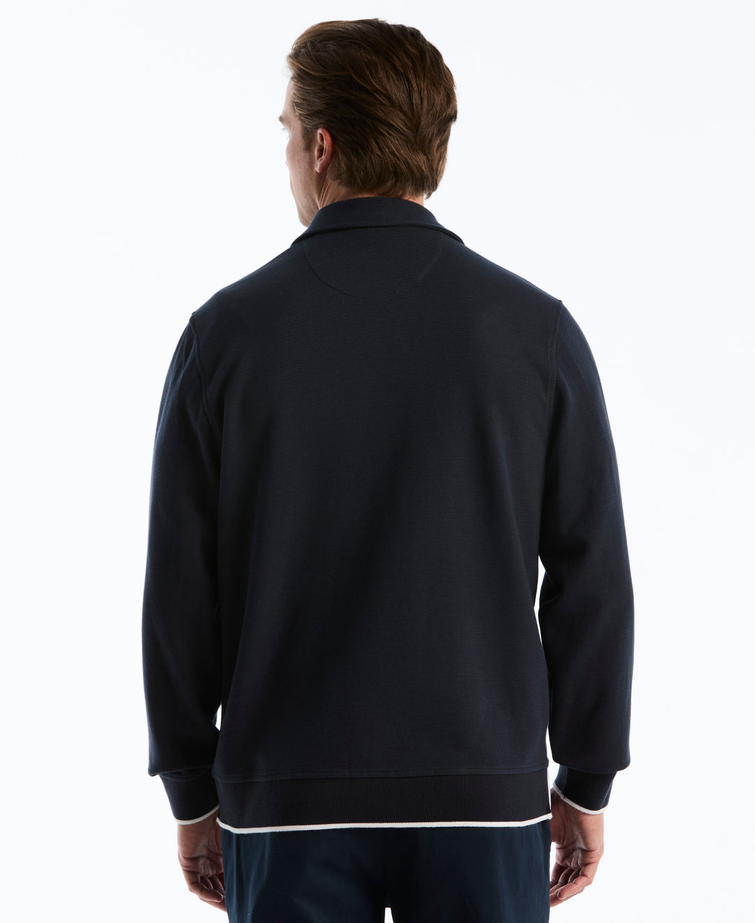 Novelty Knit Piped Track Jacket (Dark Sapphire) 