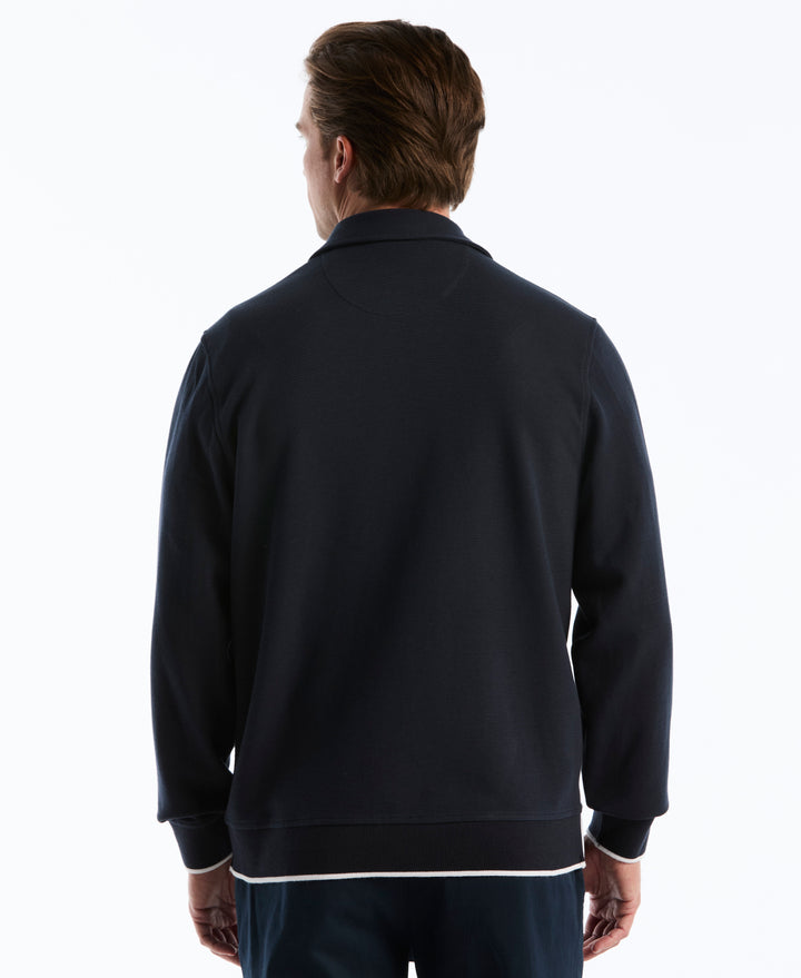 Novelty Knit Piped Track Jacket (Dark Sapphire) 
