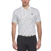 Novelty Martini Print Golf Polo Shirt (Bright White) 