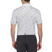 Novelty Martini Print Golf Polo Shirt (Bright White) 