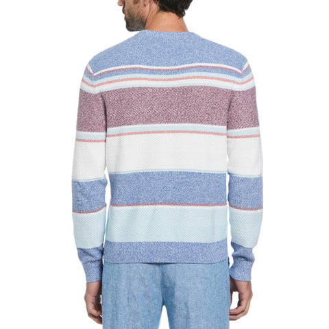 Novelty Stripe Crew Neck Sweater (Star Sapphire) 
