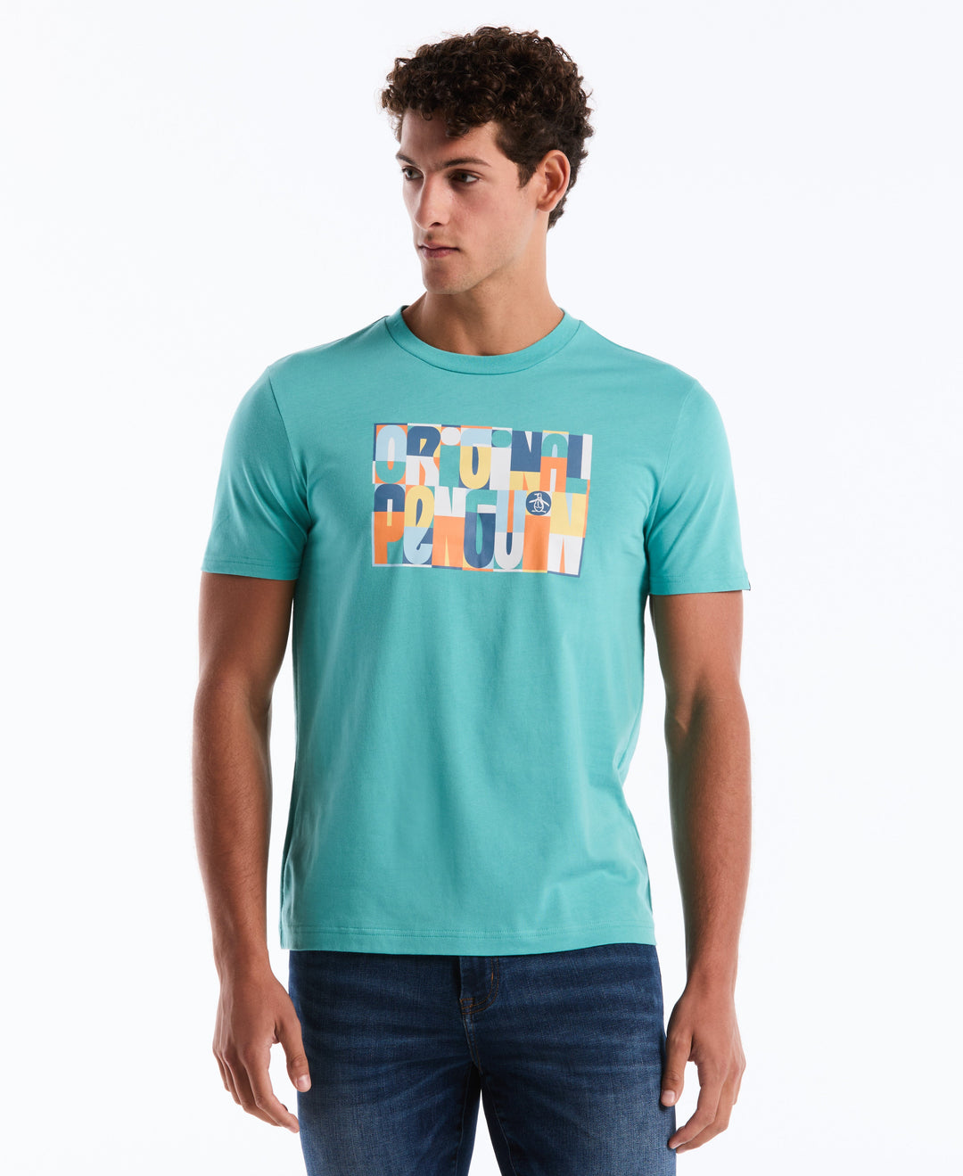 OP Block Letters Cotton Graphic Tee (Aquarelle) 
