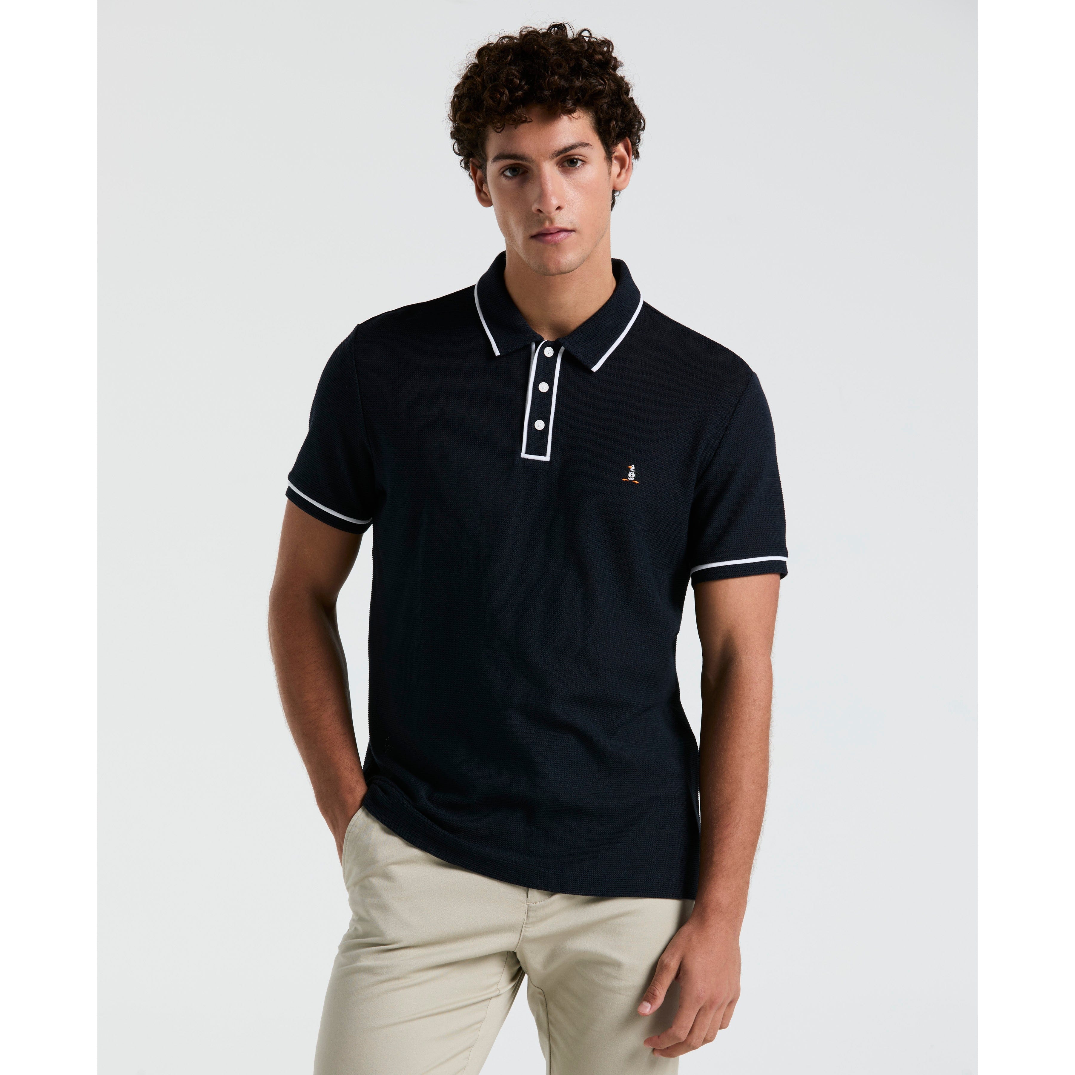 Open Work Short Sleeve Polo Shirt