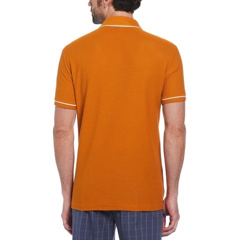 Organic Cotton Bentley Mesh Short Sleeve Polo Shirt (Sudan Brown) 