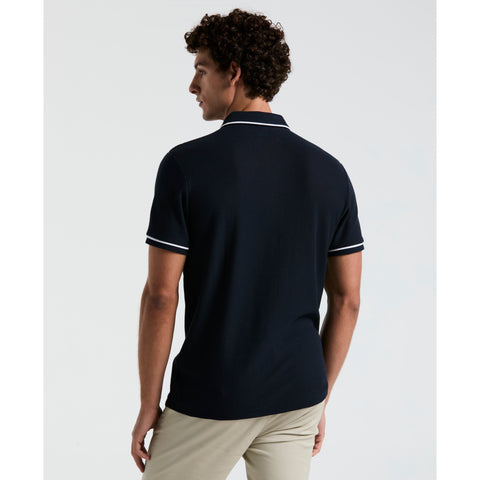 Organic Cotton Bentley Mesh Polo Shirt (Dark Sapphire) 