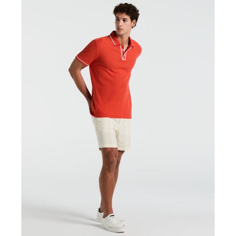 Organic Cotton Bentley Mesh Polo Shirt (Red Clay) 