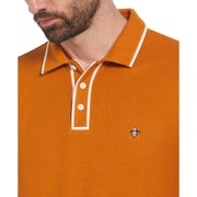 Organic Cotton Bentley Mesh Short Sleeve Polo Shirt (Sudan Brown) 