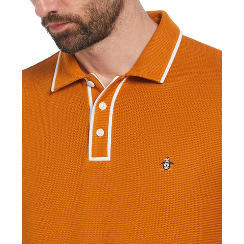 Organic Cotton Bentley Mesh Short Sleeve Polo Shirt (Sudan Brown) 