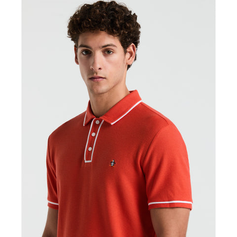 Organic Cotton Bentley Mesh Polo Shirt (Red Clay) 