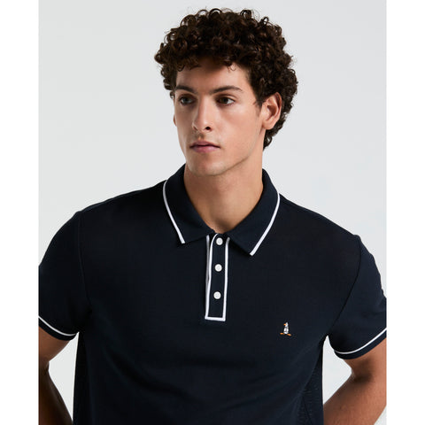 Organic Cotton Bentley Mesh Polo Shirt (Dark Sapphire) 