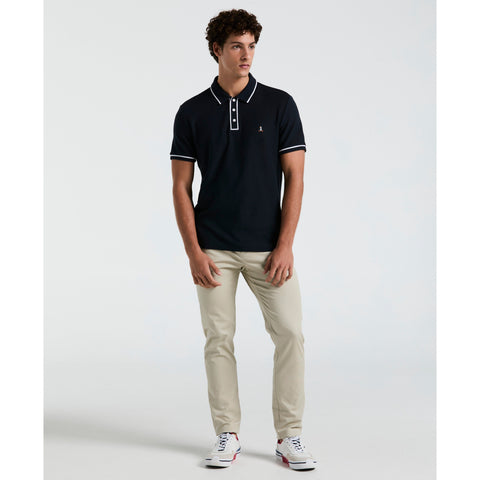 Organic Cotton Bentley Mesh Polo Shirt (Dark Sapphire) 