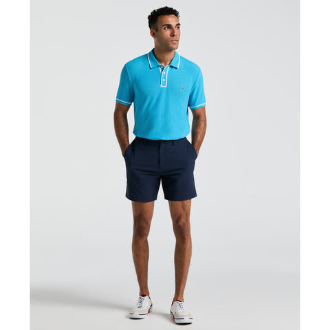 Organic Cotton Bentley Mesh Polo Shirt (Horizon Blue) 