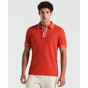 Organic Cotton Bentley Mesh Polo Shirt (Red Clay) 