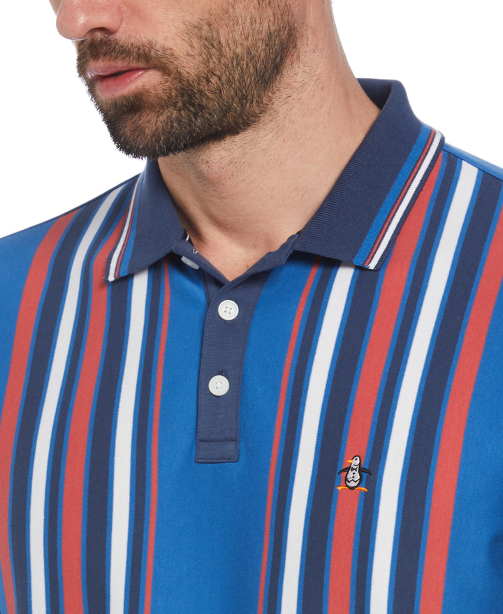 Organic Cotton Bowling Stripe Polo (Star Sapphire) 