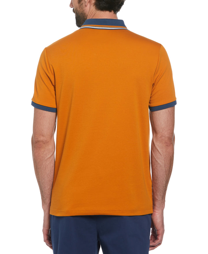 Organic Cotton Bowling Stripe Polo (Sudan Brown) 