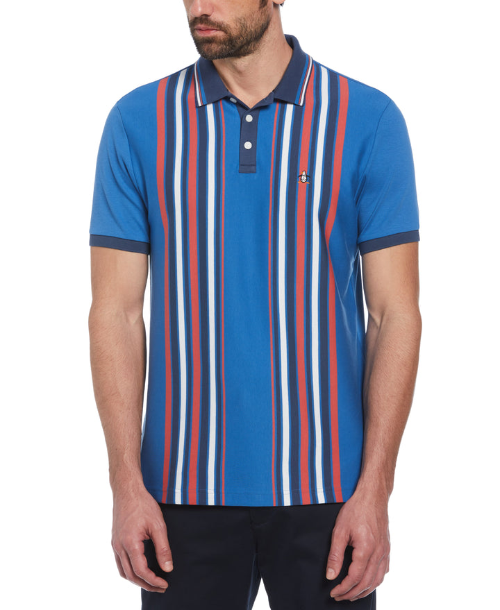 Organic Cotton Bowling Stripe Polo (Star Sapphire) 