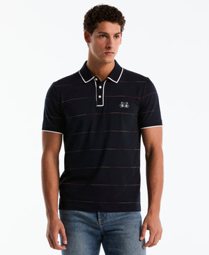 Cotton Earl Pride Stripe Polo (Dark Sapphire) 