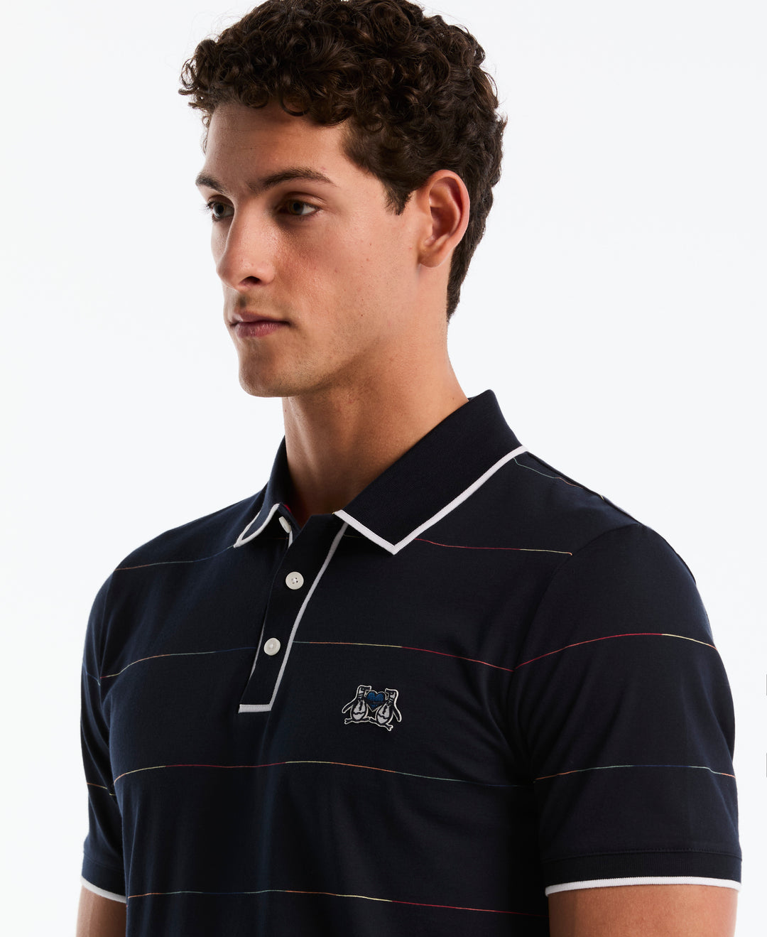 Cotton Earl Pride Stripe Polo (Dark Sapphire) 