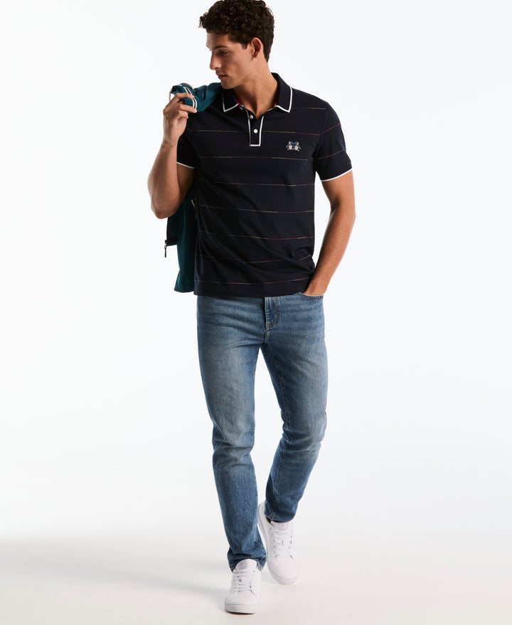 Cotton Earl Pride Stripe Polo (Dark Sapphire) 