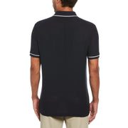 Organic Cotton Bentley Mesh Short Sleeve Polo Shirt (Dark Sapphire) 