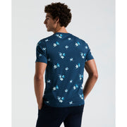Organic Cotton Floral Print Tee (Blue Wing Teal) 