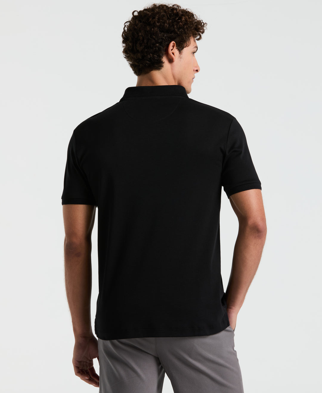 Organic Cotton Interlock Daddy Polo (True Black) 