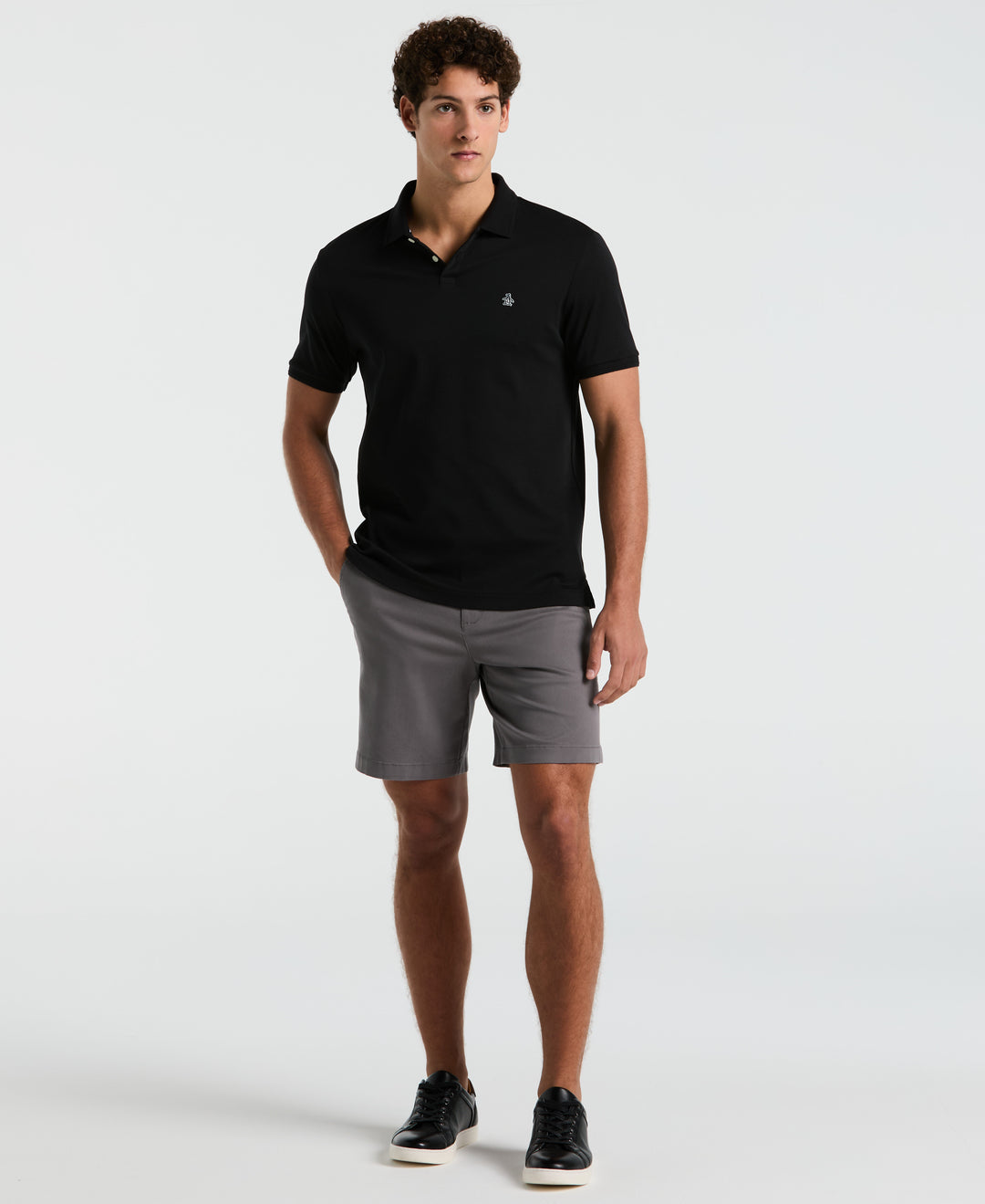 Organic Cotton Interlock Daddy Polo (True Black) 