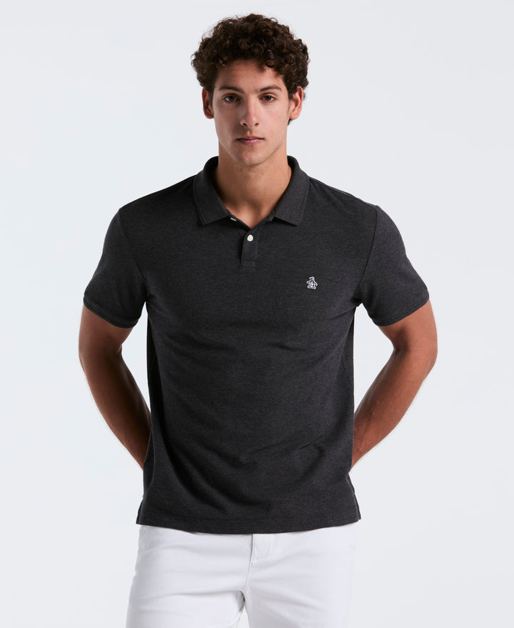 Sticker Daddy Short Sleeve Polo Shirt (Dk Charcoal Heather) 