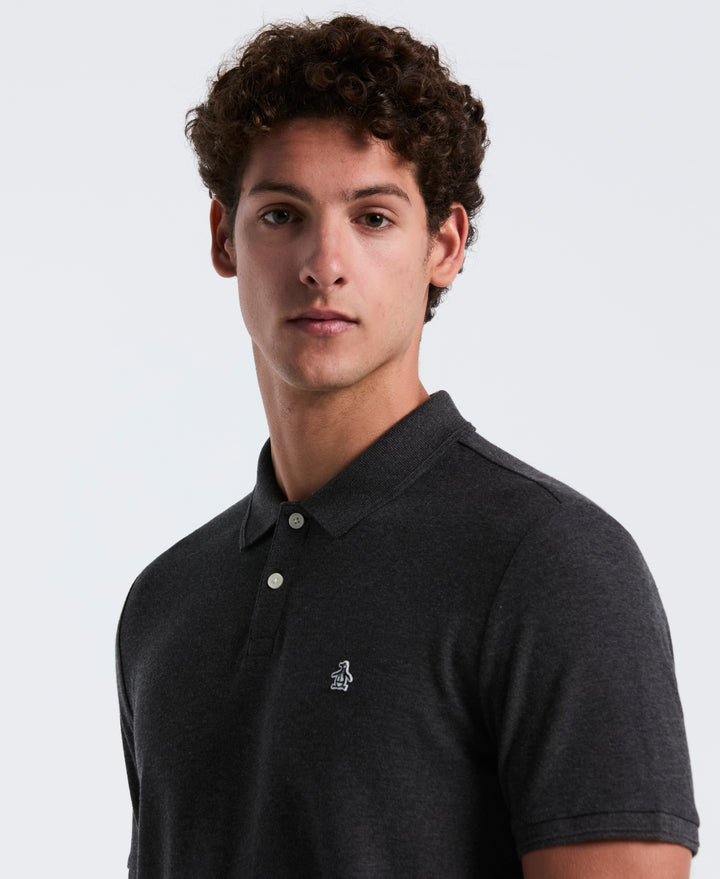 Sticker Daddy Short Sleeve Polo Shirt (Dk Charcoal Heather) 