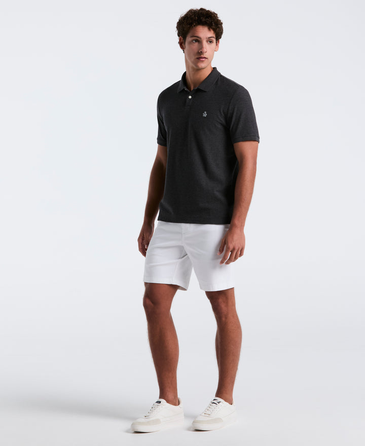 Sticker Daddy Short Sleeve Polo Shirt (Dk Charcoal Heather) 