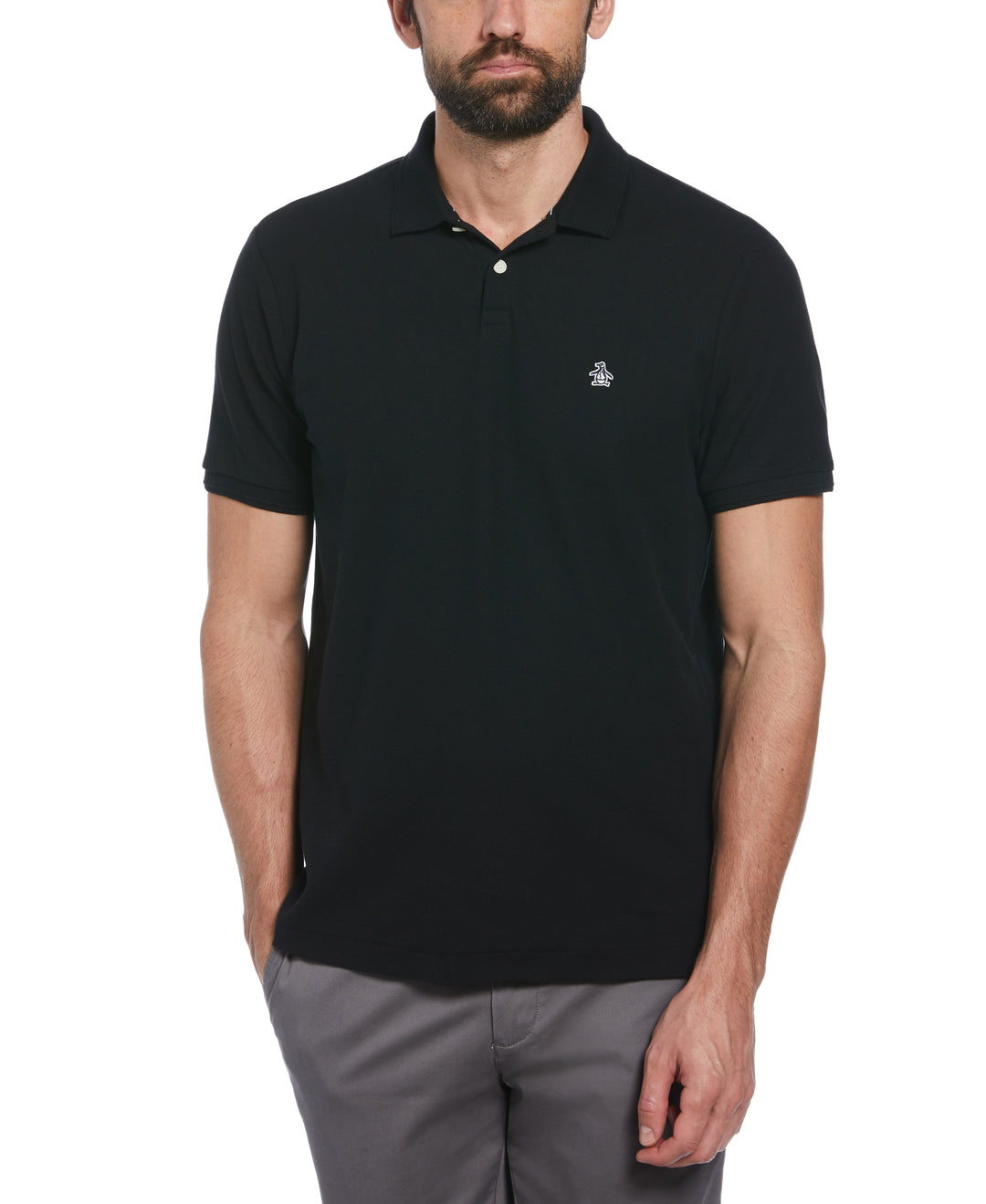 Big & Tall Organic Pique Daddy Polo (True Black) 