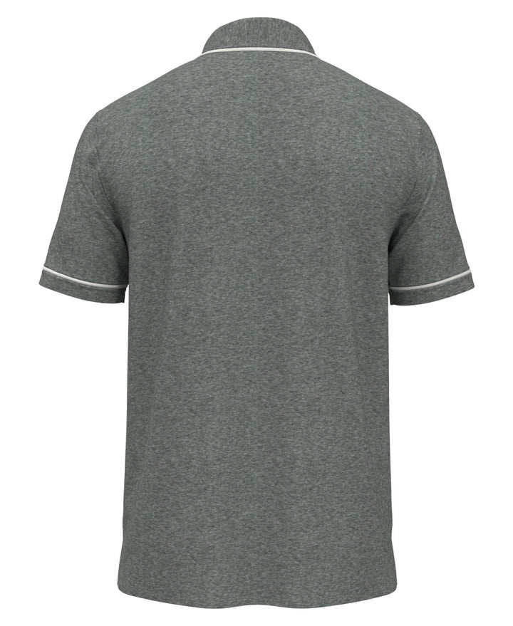 Organic Cotton Earl Pique Short Sleeve Polo Shirt (Dk Charcoal Heather) 