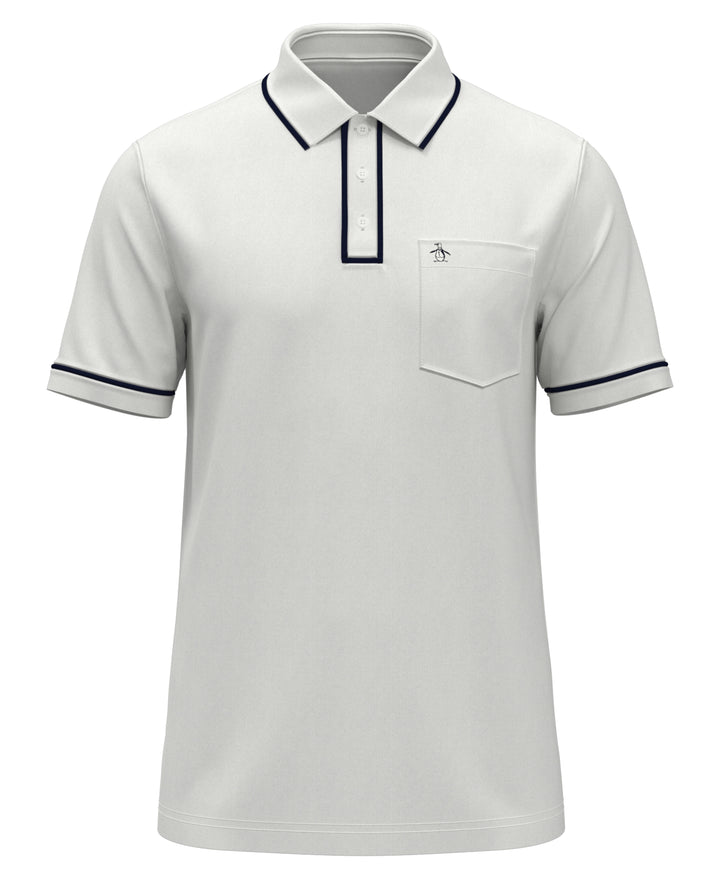 Organic Cotton Earl Pique Short Sleeve Polo Shirt (Bright White) 