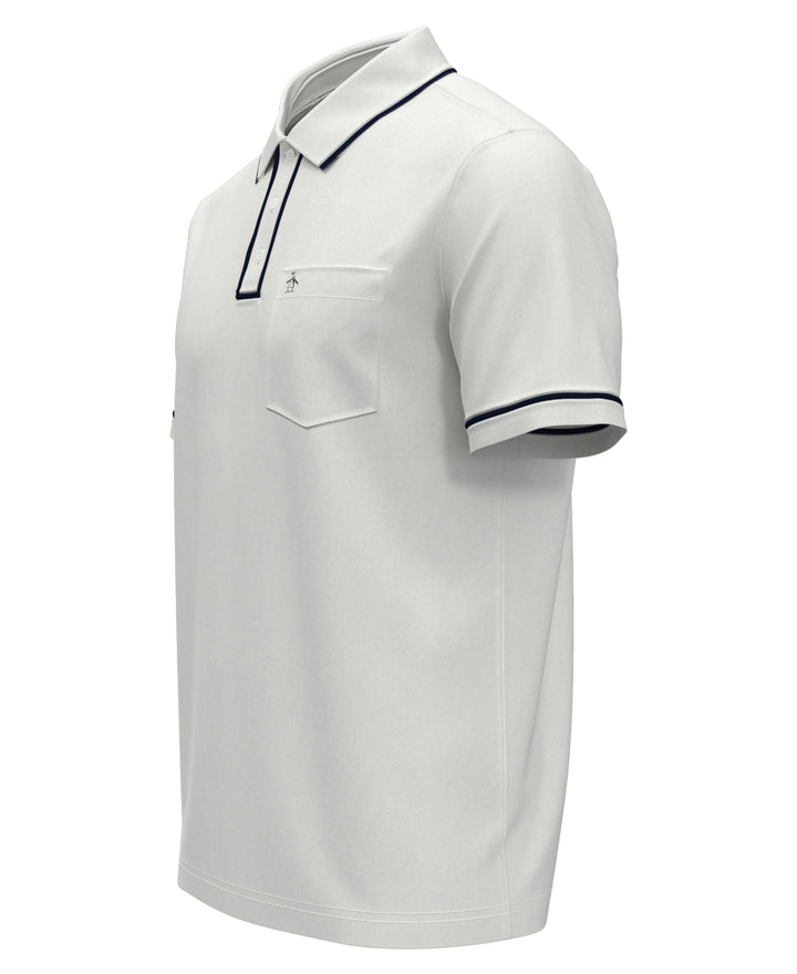 Organic Cotton Earl Pique Short Sleeve Polo Shirt (Bright White) 