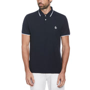 Big & Tall Organic Cotton Pique Polo with Tipped Collar (Dark Sapphire) 