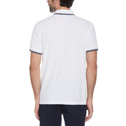 Big & Tall Organic Cotton Pique Polo with Tipped Collar (Bright White) 