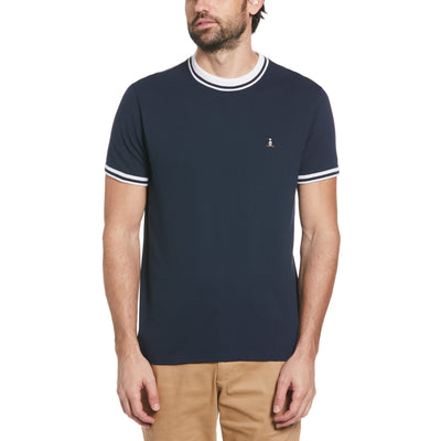 Organic Cotton Short Sleeve Pique T-Shirt Shirt (Dark Sapphire) 