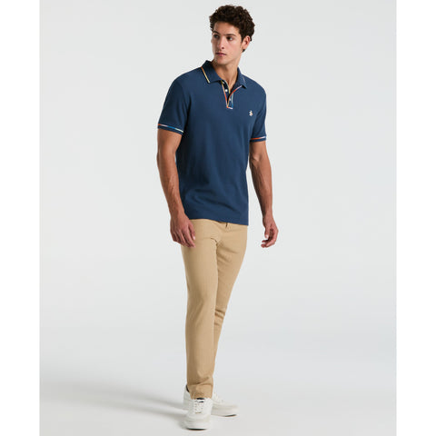 Organic Cotton Space Dyed Mesh Polo Shirt (Sargasso Sea) 