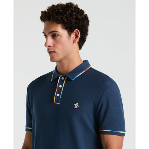 Organic Cotton Space Dyed Mesh Polo Shirt (Sargasso Sea) 